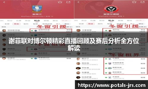谢菲联对博尔顿精彩直播回顾及赛后分析全方位解读